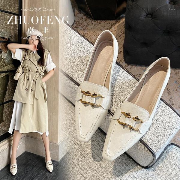 

dress shoes 2021 metal buckle small square head white high heels women thick and comfortable joker net red lucky women1, Black