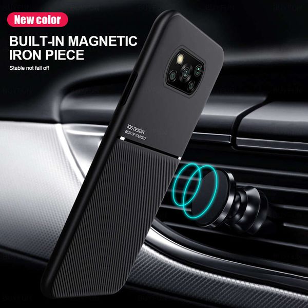 

pocox3 car magnetic holder back shell covers for xiaomi poco x3 x 3 nfc nfs case matte soft silicone frame shockproof coque