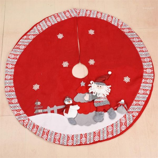 

christmas tree decoration santa claus snowman ornament 100cm cute tree skirt christmas carpet fot home new year decor1