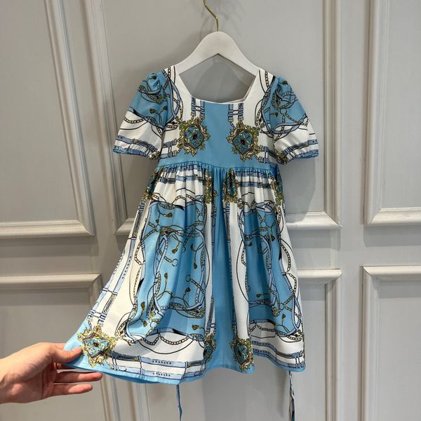 

baby girl printed floral dresses summer kids girls dress cotton party dress children fashion clothing, Red;yellow