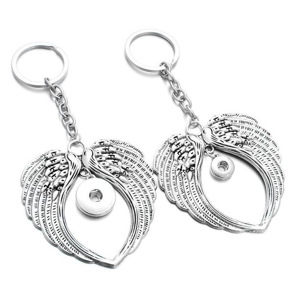 

new snap jewelry 12mm 18mm snap key chains for keyring women gifts girl wing keychain bag penda bbyiqg, Slivery;golden