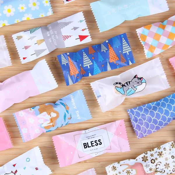 

100 шт. мода мультфильм аниме мировой мир ручной работы diy пластиковая упаковка конфеты упаковка пекарня цвет романтический тепловой уплотн