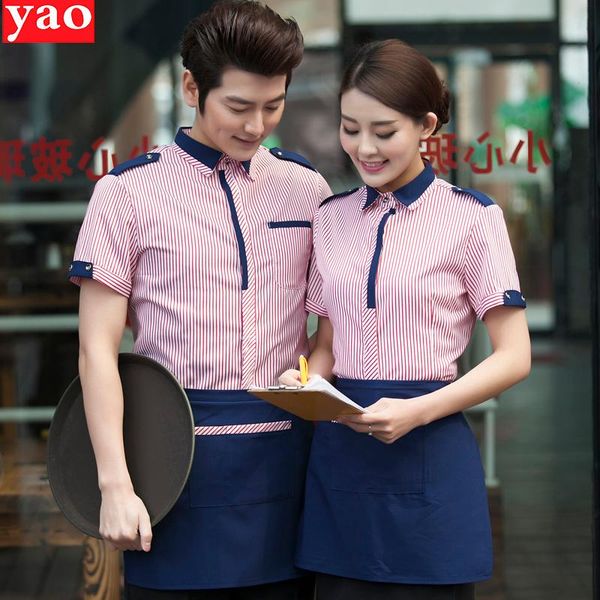 

aprons el work clothes summer female western restaurant waiter short sleeve apron