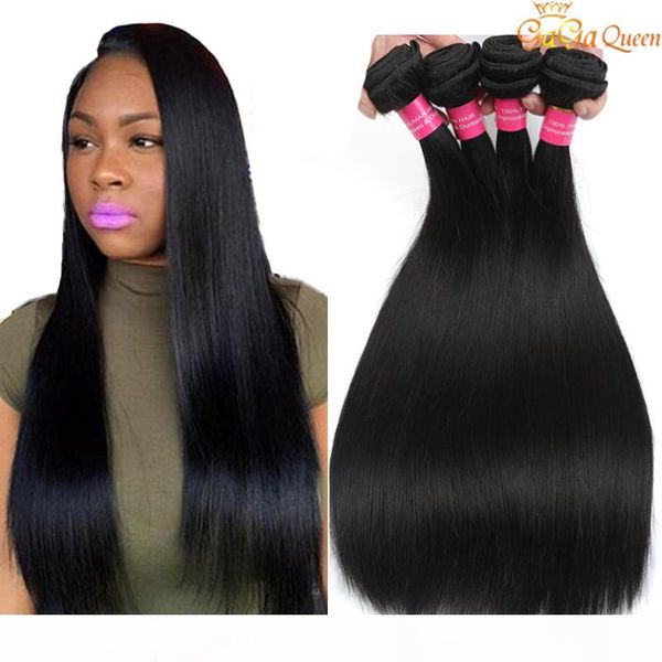 

gagaqueen hair brazilian virgin hair straight dyeable unprocessed peruvian indian malaysian straight virgin human hair extensions, Black