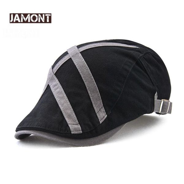 

jamont summer berets caps for men casual peaked 2018 new retro french flat hats homme golf driving newsboy gatsby casquette caps h wmtnmd, Black;white