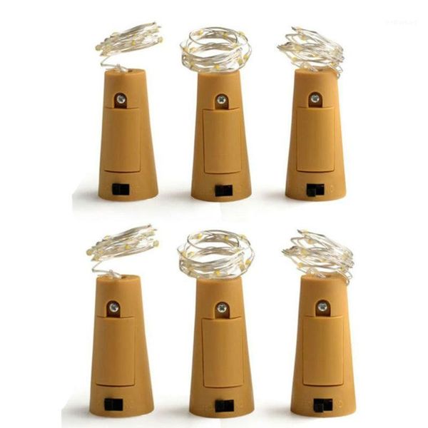 Noel Dekorasyonları 6pcs 2m 20 LED String Lights Bottle Cork Pil Çelenk Partisi Düğün Dekorasyon Sevgililer Partisi1