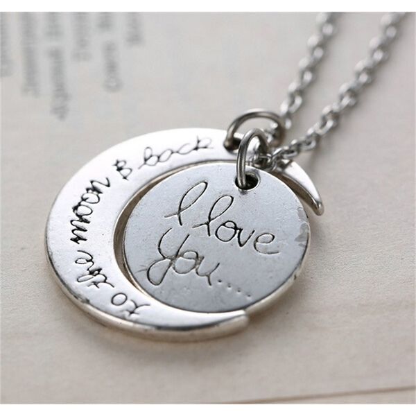 

i fashion love you designer to the moon and back necklace pendants for mom sister family pendant link chain chokerga8m