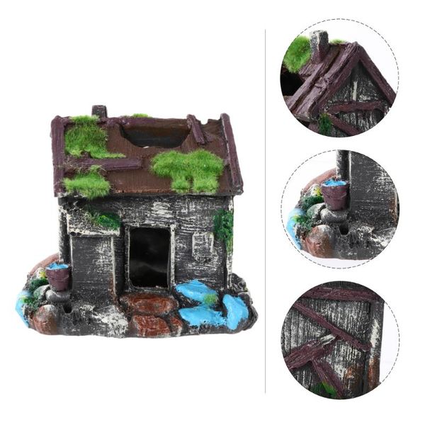 

aquarium fish tank underwater cave house decoration moss landscaping ornament