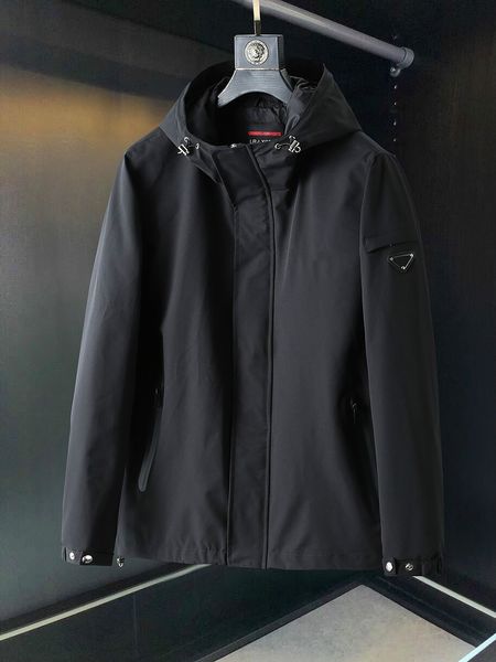 

20ss men windbreaker brand casual retro jacket imported blend pocket waterproof zipper design autumn and winter hoodie, Black;brown