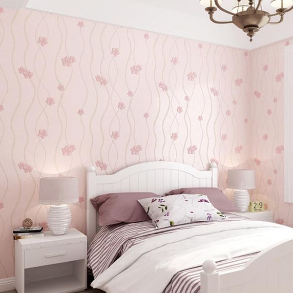 

roll wallpaper 3d wallpaper fresh bedroom non woven attapulgite embossed garden floret living room w1401