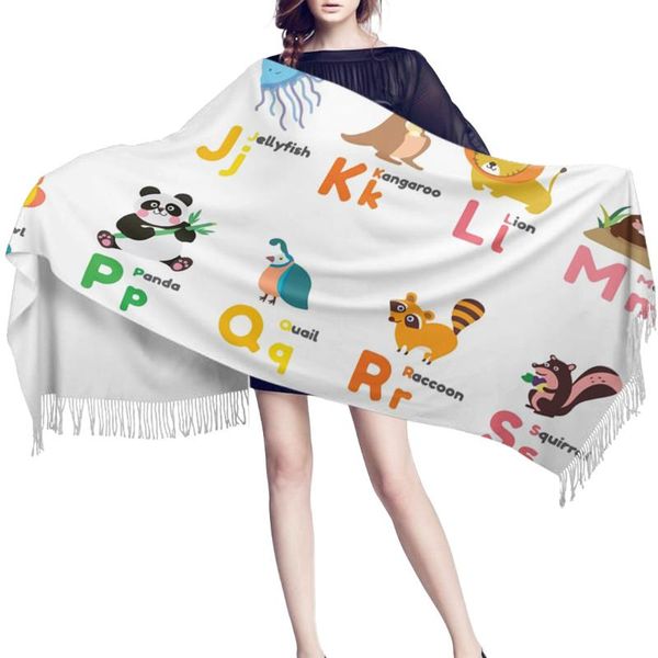 

scarves alphabet animal cashmere women scarf warm shawl head neck long winter for ladies, Blue;gray