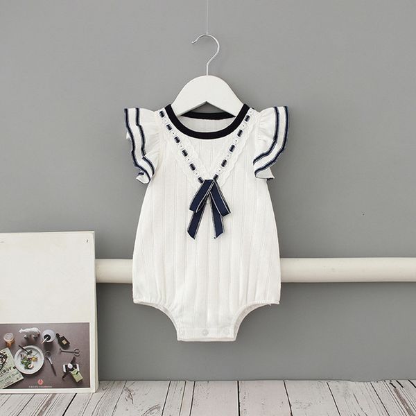 

2021 new summer cotton jumpsuit infant girls romper newborn baby clothes 0-2y 2y8f, Blue