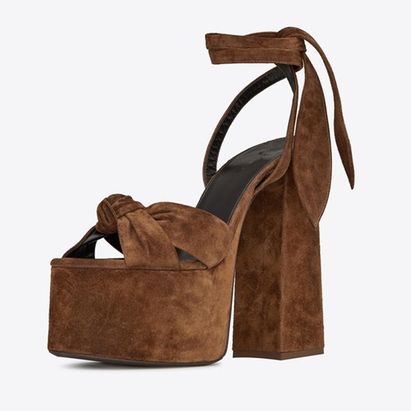 

2021 solid fashion rentals new cross-tied leather high heels sandals party women's wedding flun, Black