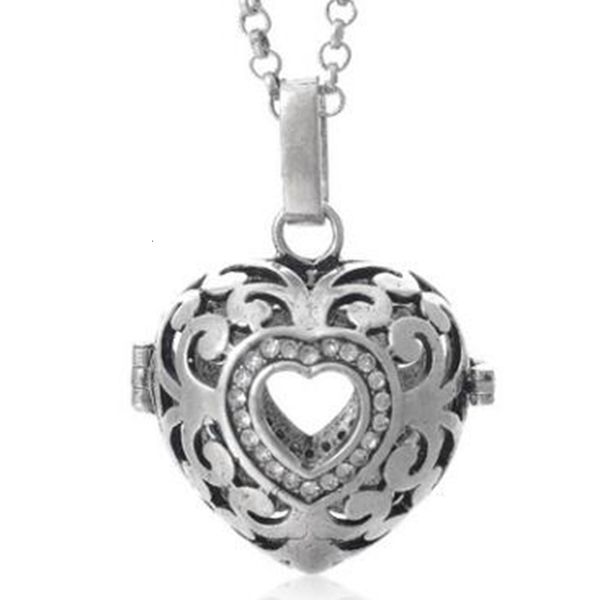 

wholesale essential diamond love oil openwork aromatherapy necklace diffuser pendant