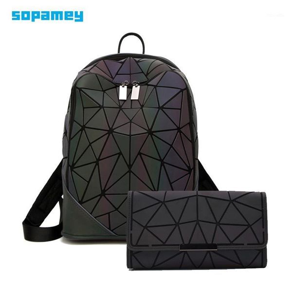 

backpack luxury women backpacks luminous geometric for teenage travel school bag multi-functional fashion shoulder bags1