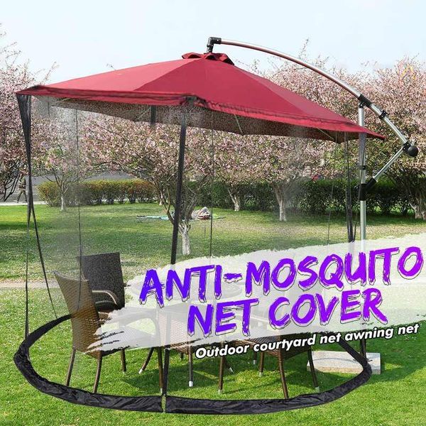 

tents and shelters outdoor tent sun shelter sunshade anti-mosquito net gazebo umbrella canopy gauze cover double door curved column camping