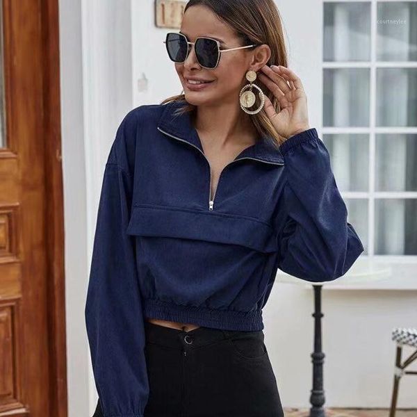 

spring autumn women cotton jacket coat zipper turn down collar vintage solid jacket female outwear parkas1, Black;brown