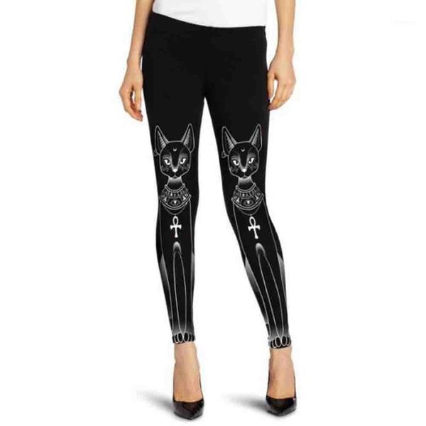 

35#warm women egyptian cat stamp hippie gothic skinny casual pants tights leggings sport women fitness sport yoga gym pants1, White;red