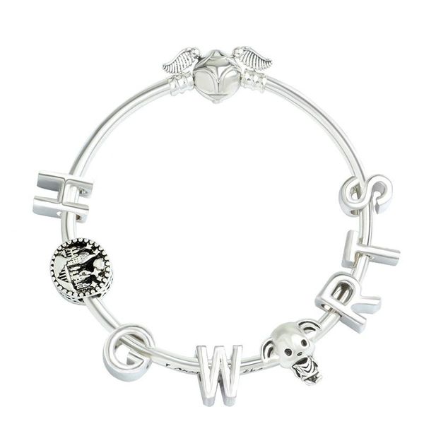 

fashion european charm beads diy bracelet for pandora style letter beadswomen's gifts, Black