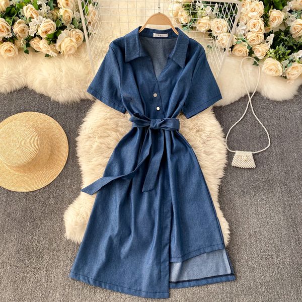 

2021 new female singiny will see asymmetry fashion collar short line holiday dress solid noci, Black;gray