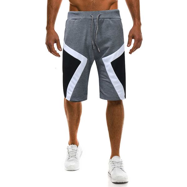 

men's fashion new personality geometric color casual shorts, White;black