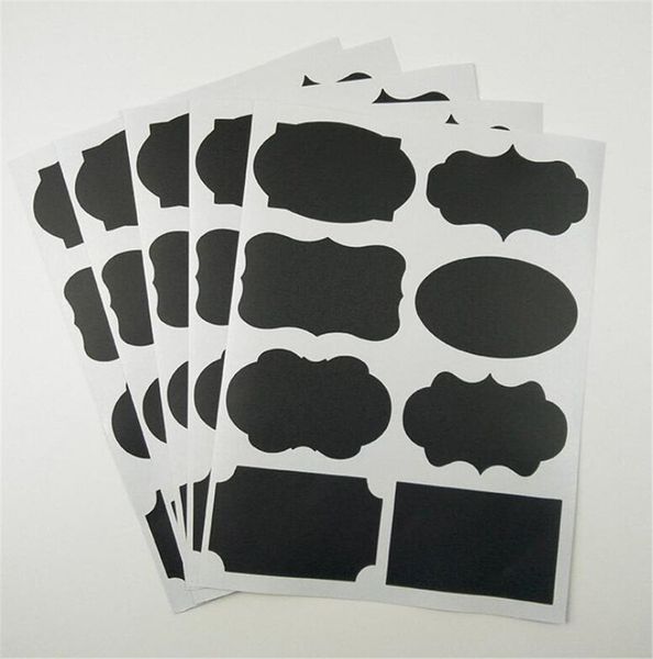 

garden home 8 stickers/sheet waterproof chalkboard kitchen stickers spice label home jars bottles tags blackboard labels stickers