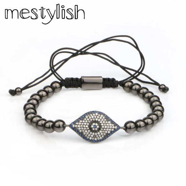 

mestylish new design handmade braided micro pave blue turkey evil eye bracelet hamsa fatima bangle cz jewelry, Golden;silver