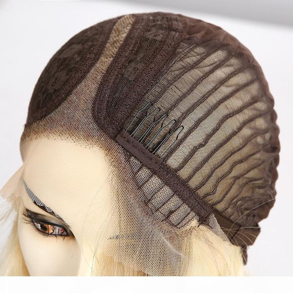 

qualityblonde wavy lace front wigs with baby hair long lace synthetic wigs for women high density cosplay wigs heat resistant, Black