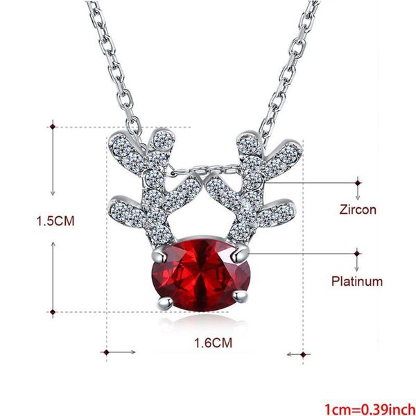 

elk fashion exquisite temperament christmas necklace jewelry deer antlers clav bx0c, Golden;silver