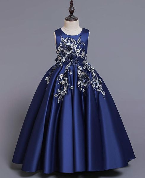 

girl's dresses 2021 girls wedding party dress europe and the united states high-end birthday long prom performance kids clothing, Red;yellow