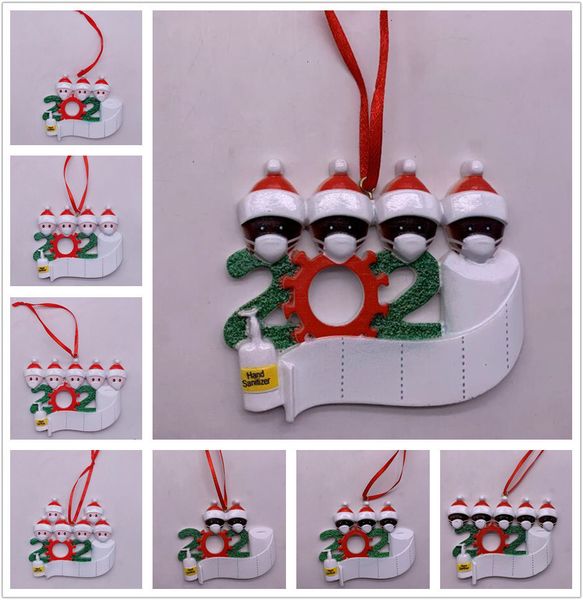 

quarantine ornament black 2020 family fedex decoration white diy name resin christmas decors pandemic social distancing