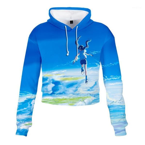 

short cropped hooded sweatshirt women long-sleeved raper son of the weather print hoodies women's tide streetwear1, Black