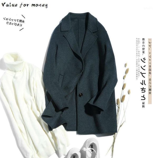 

coat 100%wool men double-sided spring autumn long jacket men korean coat and jacket casaco masculino lm18-1003 kj15561, Black