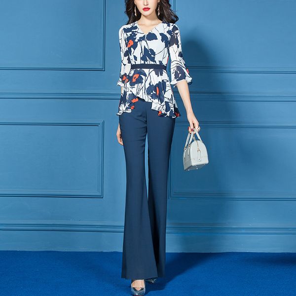 

female flower two garments summer clothes chiffon luxury piece femme deux parts m849, White