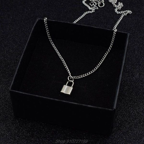 

mini padlock pendant necklace titanium rolo cable chain necklace fashion jewelry n07 20 dropshipping, Golden;silver