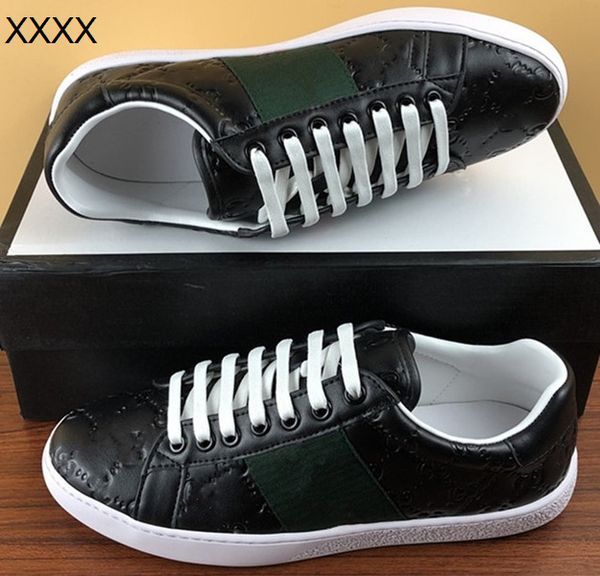 

italy men women casual shoes snake chaussures leather ace bee embroid