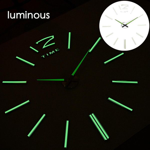 

3d real big wall clock rushed mirror sticker diy living room home decor luminous watches arrival quartz large clocks 5 bbyfvo xmhyard
