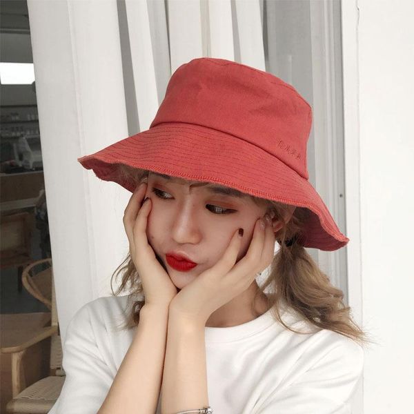 

Hot Unisex Cotton Bucket Hats Women Summer Sunscreen Panama Hat Men Pure Color Sunbonnet Fedoras Outdoor Fisherman Hat Beach Cap, Blue;gray