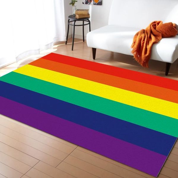 

stripes colorful rainbow flag lgbt carpets for living room bedroom area rug kids room play mat 3d printed home large carpet1