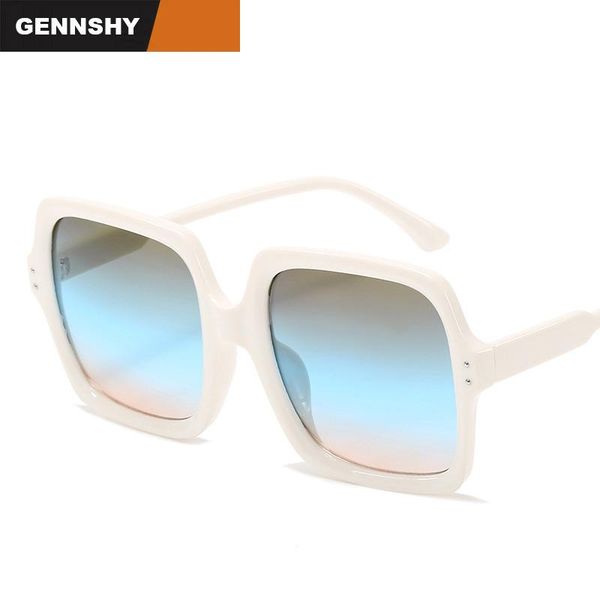 

sunglasses 2021 fashion cool square retro big frame rivet brand design driving white eyewear uv400, White;black