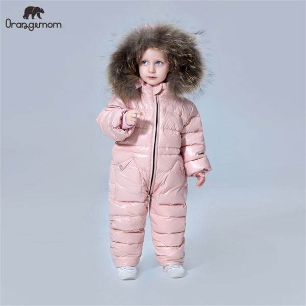 

degree russian winter children's clothing down jacket boys outerwear coats , thicken waterproof snowsuits girls clothing lj200819, Blue;gray
