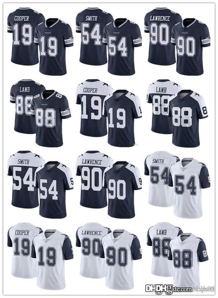 

men women dallas youth cowboys 54 jaylon smith 88 ceedee lamb 90 demarcus lawrence 19 amari cooper football jerseys, Black;red