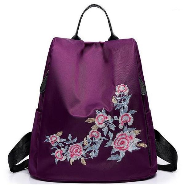 

ljl-ethnic style embroidered nylon backpack waterproof anti-theft travel fashion shoulder backpacks1