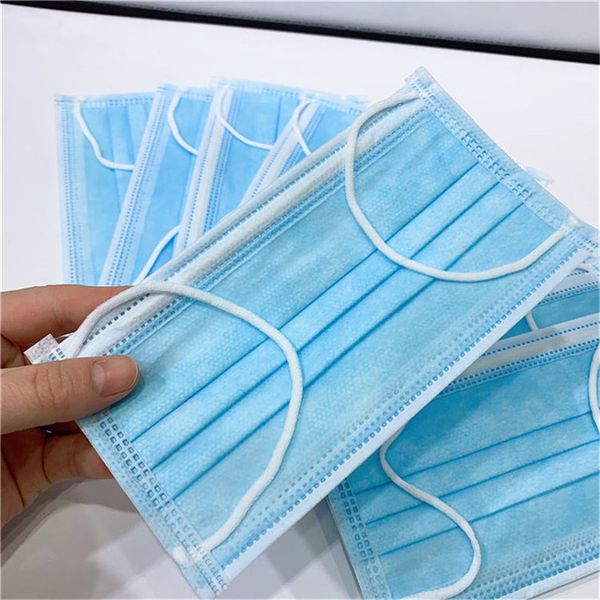

dust 2020 face mask mouth 3 layer ear-loop masks cover 3-ply non-woven disposable anti dust mask soft breathab
