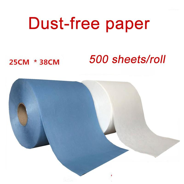 

1roll dust-paper 500 sheets 25x38cm white blue industrial wipe paper thickened non-woven dustless oil suction1