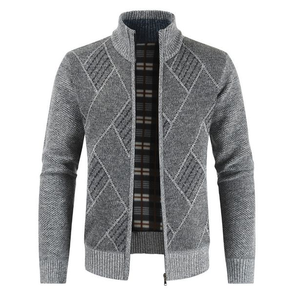 

2021 autumn and winter new cross-border foreign trade long sleeve zipper cardigan casual long sleeve sweater mens knitted shirt, White;black