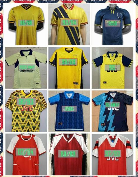 

retro gunners soccer jerseys shirts pires henry v. persie fabregas rosicky reyes vieira bergkamp football 05 06 94 91 93 98 99 02 04 07 08, Black;yellow