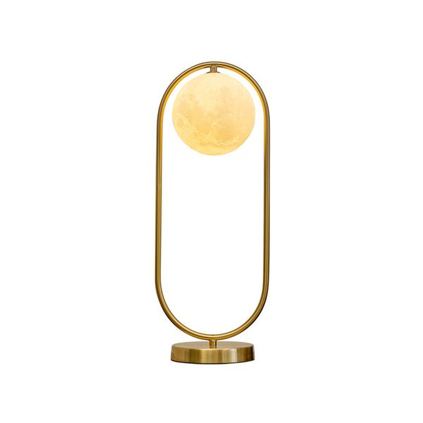 Lâmpada de mesa de metal dourada moderna quente romântico hotel quarto estudo lunar mesa noite luzes nórdico decoração simples luminárias g9 lâmpada LED
