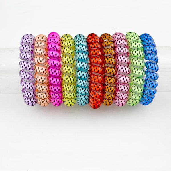 

spot dot telephone wire line elasticity rubber band elastic hairbands hair rope for scrunchy headbands gum 5.5 cm q bbyedj