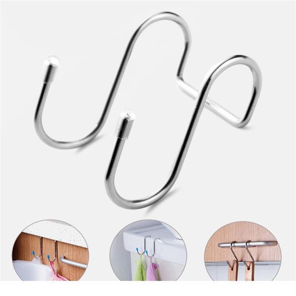 

stainless steel double s shape storage hook purse hook for bathroom kitchen wall and door organizer acc wmtbul